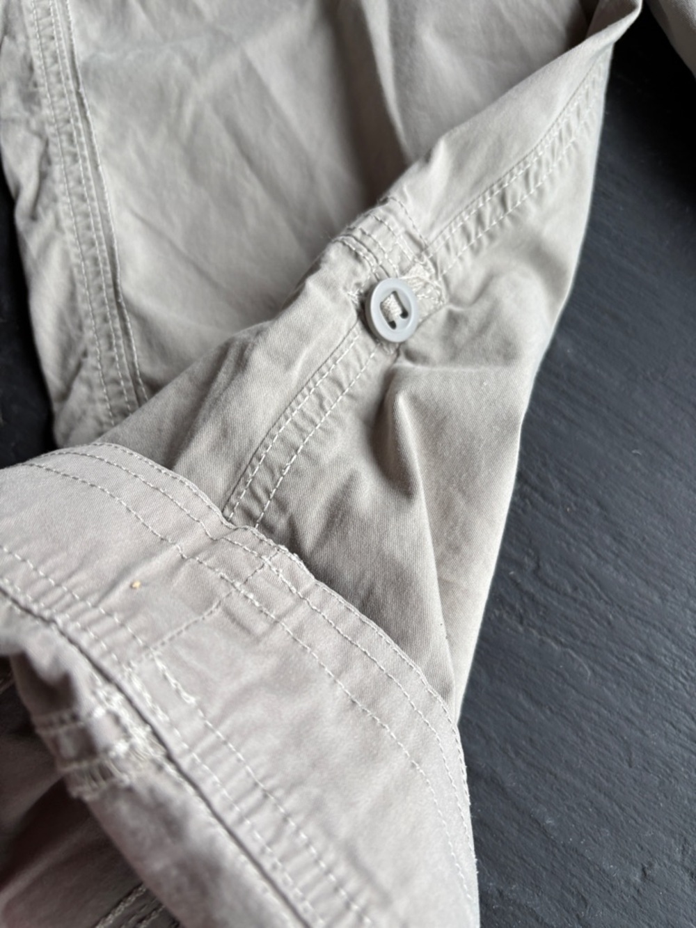 AVENTURA organic cotton Arden adjustable button tab Capri pants taupe stretchy 8 - Picture 6 of 11
